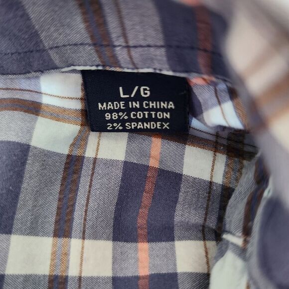 Tommy Bahama blue plaid short sleeve button‎ front shirt womens size L - Picture 5 of 6